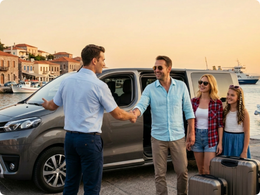 Airport and port transfers in Lesvos — private pickup